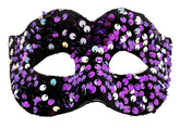 Nessiworld Purple Color Elastic Back Sequin Embroidered Prom After Party Mask